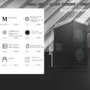 matx case, High Airflow Micro ATX PC Case, Support MATX, Mini-ITX, Micro ATX case Slim with USB3.0x1 I/O Port, Black with 80MM Fans