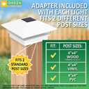 GreenLighting 8 Pack Gala Solar LED Post Lights Post Cap Slim Light for 4x4 Nominal Wood Posts (White)