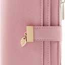 Pomelo Best Small Wallet Women Bifold Soft Leather Card Holder with ID Window Zipper Coin Pocket Wallets for Women Pink