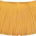 uxcell 2 Yards 8 Inch PU Faux Leather Fringe Trim Double Side Leather Sewing Tassel Fringe for DIY Sewing Dress Crafts Skirt Decoration, Yellow