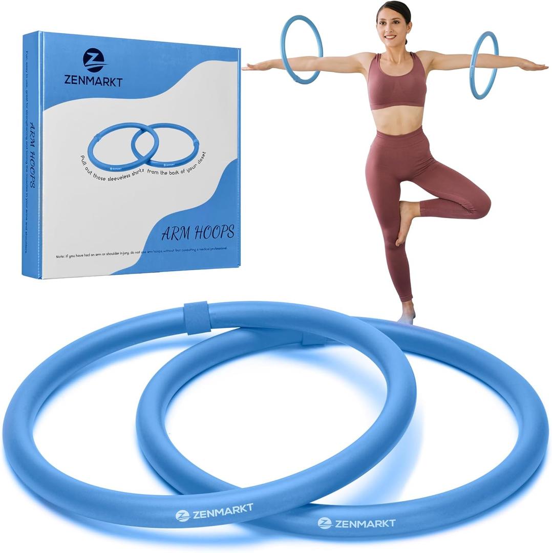 Weighted Fitness Hoop for Arms - Mini Upper Body Exercise Tool to Strengthen Arms and Shoulders - Lightweight Design for Fun Home Workouts (Blue)
