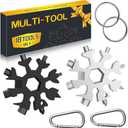 Stocking Stuffers for Men - Snowflake 18 in 1 Multitool Christmas Gifts, 2 Pack Multi Tools for Dad from Daughter Son, Gifts for Father Husband Him (Silver+Black)