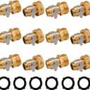 Hourleey Garden Hose Repair Connector with Clamps, Fit for 3/4" or 5/8" Garden Hose Fitting (6-Set)