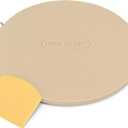 Unicook 15 Inch Round Pizza Stone for Oven and Grill, Oven Baking Stone for Bread, Cordierite Pizza Pan for Baking Crispy Bread, Pie and Cookies, Includes Carry Rack and Dough Scraper, 15" Dia