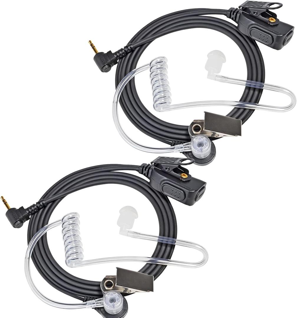 Radio Earpiece Headset for Motorola Talkabout T800 T600 T460, Walkie Talkie Earpiece with Mic and Clear Acoustic Coil Tube Compatible with Talkabout T200 T400 T500 T465 T260, Pack of 2