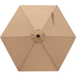 MASTERCANOPY Patio Umbrella 7.5 ft Replacement Canopy for 6 Ribs-Beige Canopy Only