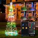 Minetom 6 FT Smart Christmas Cone Tree, C6 LED Lights with Star Topper, Music Sync, App & Remote Control, DIY Lighting, Timer, Waterproof for Indoor/Outdoor Decorations