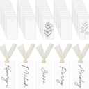 200 Pcs Clear Acrylic Place Cards Blank Wedding Reserved Signs for Chair with Ribbon Rectangle Acrylic Name Seat Tag for Table Setting Numbers Guest Name Dinner Party 3.54" x 1.96"(Clear)