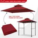Eurmax USA High Performance Grill Gazebo Canopy Replacement Cover 5x8 BBQ Gazebo Shelter TopBurgundy