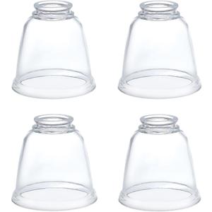 Aspen Creative 23127-4 Contemporary Clear Ceiling Fan Replacement Glass Shade, 2-1/8" Fitter, 4-5/8" Diameter x 4-1/2" Height, Clear, 4 Pack