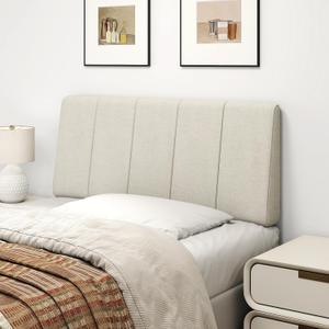 Twin Size Headboard Only-No Assembly, Upholstered Headboard Twin Size Linen Fabric Modern Style Headboards Extra-Thick, Beige