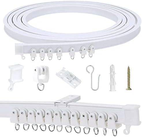 Flexible Bendable Ceiling Curtain Track, 5m (16.4ft), Ceiling Track Ceiling Mount, for Curtain Track with Track Curtain System, RV Curtain Spacer, Curtain Ceiling Track
