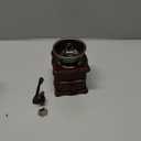 Wooden Manual Coffee Grinder Vintage Style Hand Coffee Mill Burr Coffee Grinder with Ceramic Hand Crank,Wooden Manual Coffee Grinder Cleaning Brush, Brown, 19 x 8.5 x 16 cm