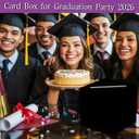 Glitter Black and Gold Graduation Card Box for Class of 2026, Congrats Grad Card Box for Graduation Party Supplies Party Favors