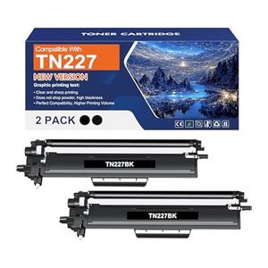 TN227 TN227BK/C/M/Y High Yield Toner Cartridge Replacement Compatible for Brother TN 227 TN223BK/C/M/Y Use with MFCL3770CDW HLL3270CDW MFCL3710CDW HLL3210CW HLL3290CDW Printer(2BK/1C/1M/1Y )