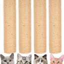 4PCS 12 Inch Cat Scratching Post with Natural Sisal Rope Cat Scratch Pole Scratching Tree Scratching Posts for Indoor Replacement Part Accessories for DIY Cat Tower Hammock