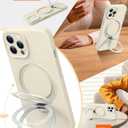 Liquid Silicone Case for iPhone 11 pro MAX with Magnetic Ring Stand, Upgraded Camera Lens Protection, Mil-Grade Drop Shockproof, Anti-Scratch Microfiber Lining Silicone Case (Beige)