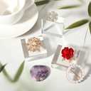 16 Pcs Clear Acrylic Display Blocks 2 x 2 x 0.8 Inch Polished Square Acrylic Cube Jewelry Display Stand Holder Base for Ring Showcase, Collectibles, Figurines