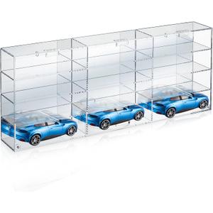 Juexica Clear Acrylic Toy Car Display Case 1: 24 Scale Diecast Display Box Wall Mounted Shelf for Storage Toy Car Mini Model Race(12 Grids)