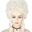 Topcosplay Blonde Short Big Hair Wig Halloween Costume Cosplay Wigs for Women Baroque Beehive Wig