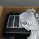 Amazon Basics 4 Slice Toaster, 7 Browning Settings, Extra Wide Slots for Bagels and Specialty Breads, Removable Crumb Tray, Cancel/Defrost/Bagel Buttons, 1500W, Black & Silver