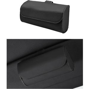 Sunglasses Holder for Car Sun Visor, Leather Glasses Sun Visor Organizer Box with Hidden Magnetic Closure, Eyeglass Holder Clip Storage Case for Auto Visor, Car Accessories (Black)
