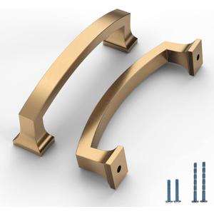 10 Pack Champagne Bronze Cabinet Pulls 4 Inch(102mm) Hole Center Kitchen Cabinet Handles Drawer Pulls Kitchen Hardware Cupboard Handles Bathroom Solid Dresser Handles