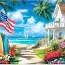 500 Pieces Puzzle for Adults, Beach Dog Flower Puzzle, Recycled Cardboard Jigsaw Puzzles 500 Pieces, Challenging Puzzles Game Home Art Decor Birthday Party Gift Toy for Friends Seniors 20.5 * 15 inch