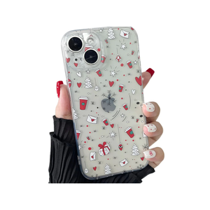 ZTOFERA Christmas Phone Case for iPhone 13 6.1 inch,Clear Cute Merry Christmas Pattern Phone Case Gifts Transparent Hard PC +TPU Bumper Shockproof Protective Cover-Christmas Coffee Pack of 3