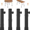 4 Pack Table Leg Extenders - 3 Levels Heights Adjustable Table Risers for Folding Tables, Rises 2/4/6 Inch, Suitable for Sewing Room, Puzzle Desk(Black)