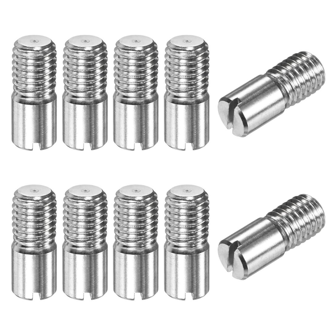 10-Pack M10 x 25mm Slotted Cylindrical Pin Dowel, 304 Stainless Steel External Thread Locating Dowel Parallel Pins for Metal Devices/Wooden Projects [Silver Tone]
