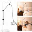 CPAP Hose Holder for Bed, All-Metal Bedside CPAP Hose Stand with Under-Mattress Base, Adjustable Flexible Arm, Curved Mask Hook and Hose Straps, No-Drill CPAP Accessories, White