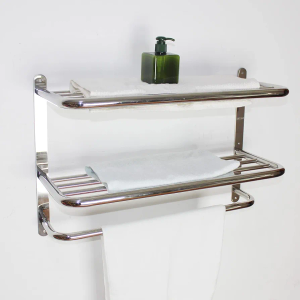 Bathroom Shelf 3-Tier Wall Mounting Rack with Towel Bars, ULIFESTAR Stainless Steel 24 Inch Towel Shelf, Heavy Duty Bath Towel Bars Floating Shelves Towel Rack for Hotel, Kitchen and House Lavatory