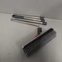 Scrub Brush with Long Handle, Floor Scrub Brush Squeegee Broom for Cleaning, 3 in 1 Shower Scrubber Floor Broom Squeegee for Concrete Tile Wall Deck Patio Grey (Gray)