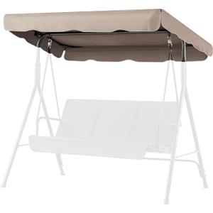 Flexzion Replacement Canopy for Outdoor Swing - 66" X 45" 2 Seat Bench Glider Swings Shade Fabric UV Weather Waterproof for Outdoor Garden Patio Yard Park Porch Seat Furniture, Beige