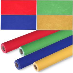 Skyygemm 4 Rolls Colored Bulletin Board Paper Nonwoven Craft Waterproof Fade Resistant Bulletin Board Paper Roll Bulk for Fall Art Decor Drawing Craft Painting(Rainbow Color,2 x 12 ft)