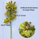 XZJMY 28.4" Artificial Phalaenopsis Flowers,Latex Phalaenopsis Branches,3D Faux Cymbidium Flowers 10 Large Petals Orchids for Home Dcor (2, Green)