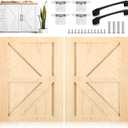Sintuff 2 Sets 17'' W x 22.5'' H Unfinished Kitchen Cabinet Door Replacement with Hinges, Handles, Shaker Cabinet Doors Front Replacement for Kitchen Bathroom Vanity Closet