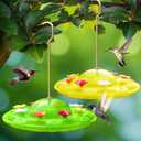 ReeYee Plastic Hummingbird Feeder 12oz for Outdoors Hanging, 8pcs Colorful Flower Feeding Stations, Leak-Proof Easy Clean and Refill