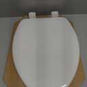 Mayfair Linden Slow Close Toilet Seat, Non Slip Heavy Duty Wood, Easy Install, Elongated, White