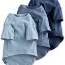 Pet Passion Toby II Dog T-Shirt, 3 Pack, Navy Ombre, X-Large | GOTS-certified organic cotton short-sleeve tee. Breathable, soft & sustainable for everyday wear. Medium