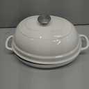 Enameled Oval Cast Iron Dutch Oven Pot with Lid, Bread Dutch Oven for Sourdough Bread Baking, Dutch Oven Bread, Bread Oven, 6QT, White