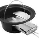 KAMaster 2 In 1 Carbon Steel Ash Can Fit Large Bigg Green Egg,With Stainless Steel Drawer Tray And Slid Out Ash Drawer Remove Ash Easier,Charcoal Ash Can With Foldable Handle Can Use With Fire Grate