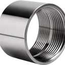 Quickun 304 Stainless Steel Pipe Coupling Fitting,2" x 2" Female Pipe Coupler Connector Adapter Fitting (1.4" Length)