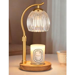 Candle Warmer Lamp with Timer & Dimmer, Adjustable Height Flower Wax Melt Warmer, Cozy Home Decor, House Warming Gifts,Vintage Birthday Gift for Women Mom Her (A - Natural Simplicity)