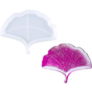 Voyyphixa Leaf Epoxy Resin Molds Tray Silicone Mold for Resin Jewelry Plate Mould DIY Casting Irregular Tropical Leaves Serving Tray Fruit Dish Trinket Box(Ginkgo Leaf)