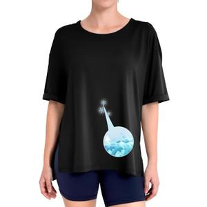 Comfy T Shirts with Breezy-Comfort Fabric Designed for Pregnant Women Perfect as Loose Fit Trendy Summer Tops for Women 2025 (Black, L)