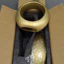 Brushed Gold Ceramic Vase Set 2,Modern Hollow Circle with Hole Flower Vase for Home Decor,for Table Centerpieces,Farmhouse,Fire Place,Living Room,Bedroom,Office,Bookshelf,Rustic Decor