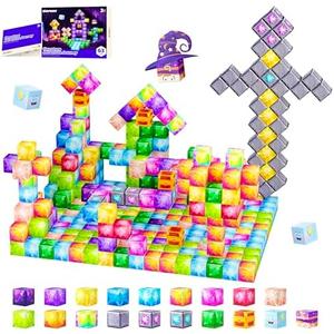 SILYMOLY Magnetic Blocks, Jewel Adventures Edition, Magnetic Building Cubes, Boys & Girls Toddler Toys Age 3-5 4-8,Sensory Toy Gift for Kids, Upgraded STEM Gift 1.2 Inches, 59 Piece