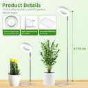 Brightown Plant Grow Light, LED Growing Light for Indoor Plants, 2 Head 96 LED Adjustable Height Growing Lamp with Timer, 3 Dimmable Brightness Levels, Low Safe Voltage, Perfect for Small Plants (1-Pack, White)